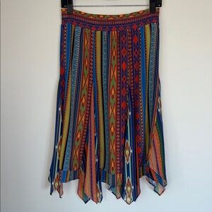 Y2K 2010’s Soft Surroundings Colorful Asymmetrical Boho Fairy Hippie Midi Skirt